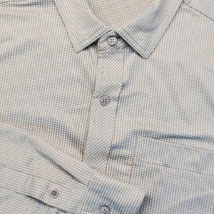 Travis Mathew Men's Long Sleeve Let's Do It Again Striped Shirt Gray, Size: Medi